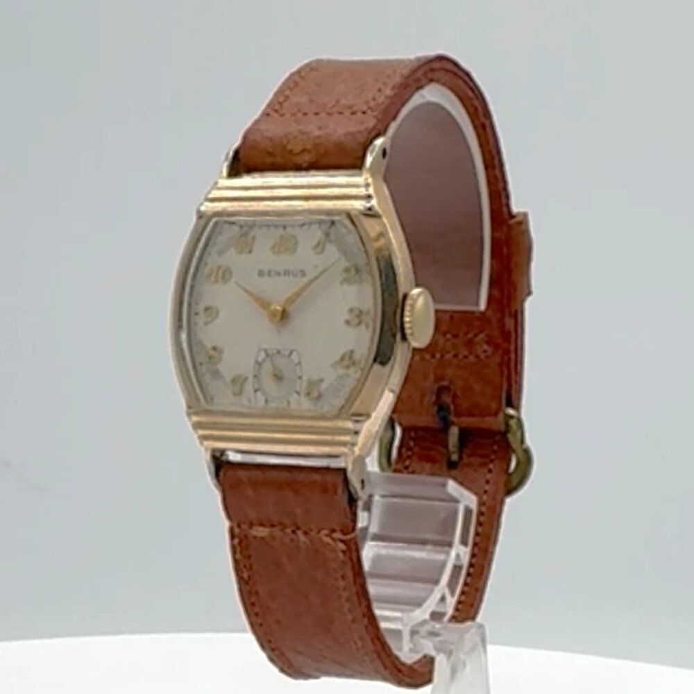 Vintage Benrus Dress Men's Mechanical Wristwatch BB3 Swiss Steel & 10k RGP